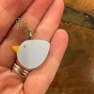 Resin Birdie Necklace - Silver Chain